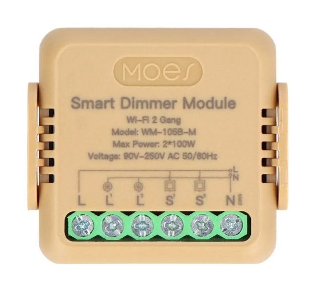 Smart ovládač osvetlenia MOES Switch Module MS-105B-M WiFi Tuya