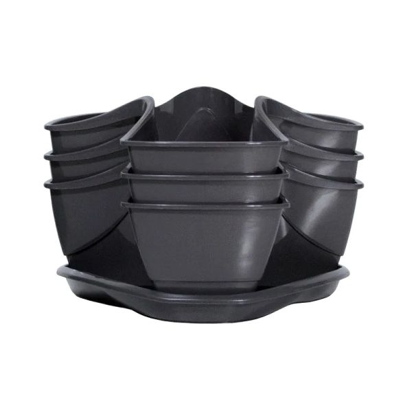 Kvetináč na bylinky COUBI HERBAL grafit 29,5x29,5x38 cm