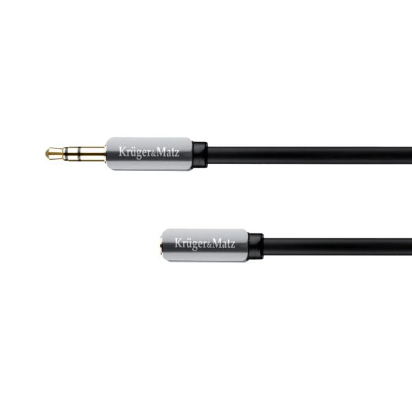 Kábel Jack 3,5 mm konektor/Jack 3,5 mm zdierka 1m KRUGER & MATZ KM0315