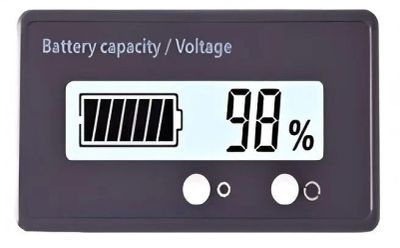 Voltmeter a indikátor kapacity batérie 12-84V Zelená