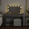 vidaXL Toaletný stolík s LED sivý sonoma 100x40x120 cm