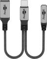 Adaptér GOOBAY 74524 2xUSB-C/JACK 3,5mm (pre počúvanie hudby)