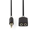Kábel Jack 3,5mm konektor/Jack 3,5mm konektor 0,2m NEDIS CABW22100AT02
