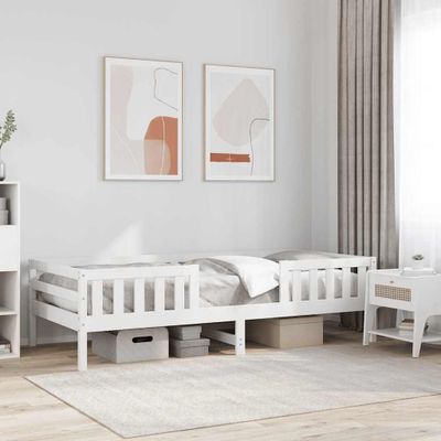 vidaXL Posteľ bez matraca biela 100x200 cm borovicový masív