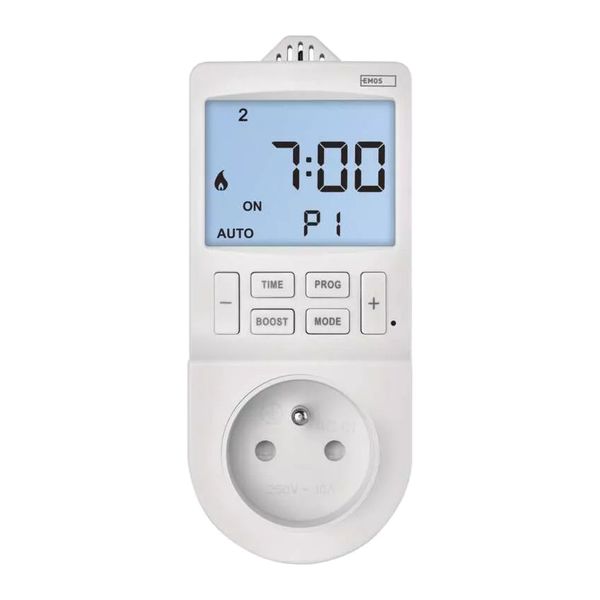 Termostat EMOS P5660FR zásuvkový s funkciou digitálneho časovača 2v1