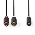 Kábel 2x Cinch konektor / Jack 3,5 mm zdierka 0,2 m NEDIS CABW22255AT02