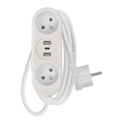 Predlžovací prívod 2 zásuvky 1,4m EMOS P0211E USB