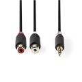 Kábel Jack 3,5mm stereo/2x Cinch 0,2m NEDIS CABW22250AT02