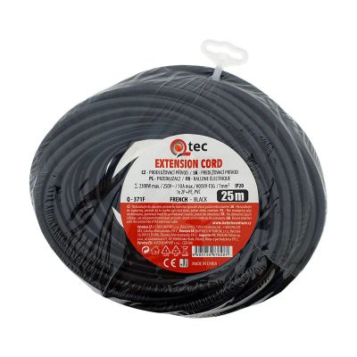 Predlžovací kábel 1 zásuvka 25m QTEC Q-371F