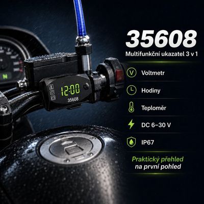 Multifunkčný digitálny displej pre motocykel STU 35608 3 v 1