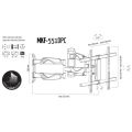 MKF-551DPC držiak na TV, Kĺbový, VESA 600×400, Nosnosť 45 kg