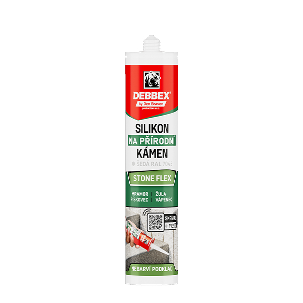 Silikón na prírodný kameň DEBBEX Stone Flex sivý 280 ml