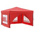 vidaXL Skladací párty stan s bočnicami červený 3x3 m