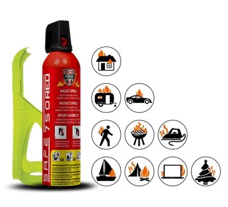 Hasiaci sprej SAFE 750 RED 750ml pena + držiak 75F