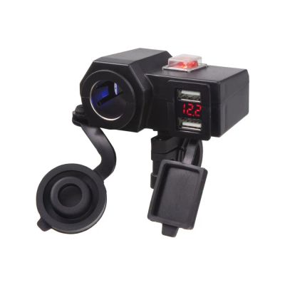 Nabíjačka USB STU 34701 s voltmetrom a CL zásuvkou na motocykel
