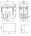 Prepínač kolískový  2pol./4pin (ON)-OFF 250V/15A