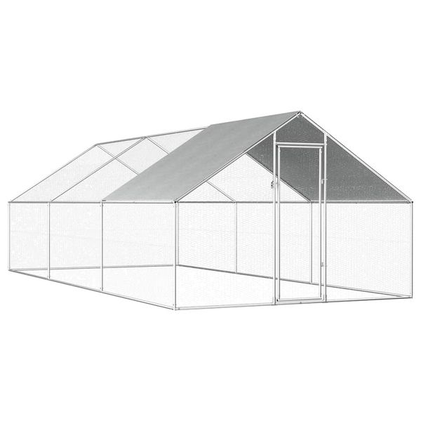 vidaXL Vonkajšia klietka pre sliepky 2,75x6x1,92 m, pozinkovaná oceľ