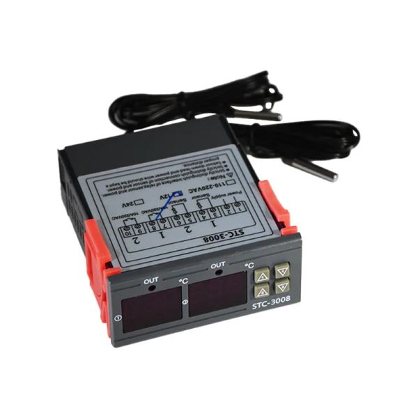 Digitálny duálny termostat - STC-3008 rozsah -55 ° C ~ 120 ° C, 12V DC, 1m kábel