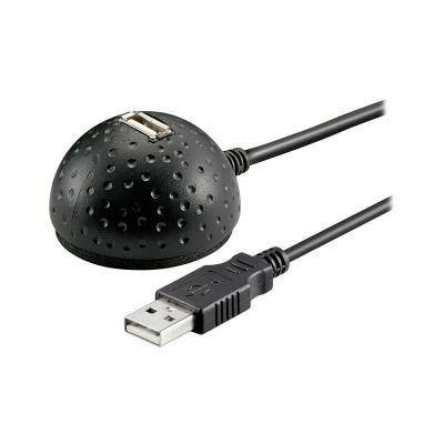 Kábel USB 2.0 GOOBAY predlžovací s podstavcom na stôl, čierny