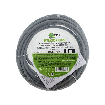 Predlžovací kábel 1 zásuvka 5 m QTEC Q-408F