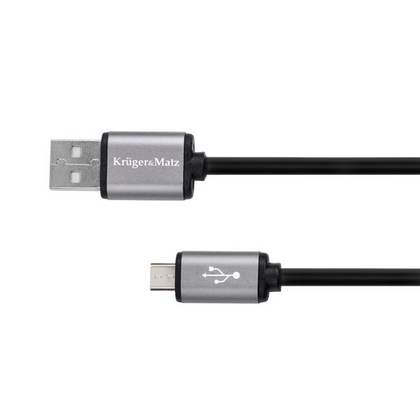 Kábel KRUGER & MATZ KM1234 Basic USB/micro USB 0,2m Black