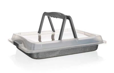 Plech na pečenie BANQUET Granite 42x29cm s vekom