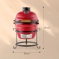 10029124 Klarstein Princesize, červený, keramický kamado gril, 11", údenie, barbecue, pomalé pečeni