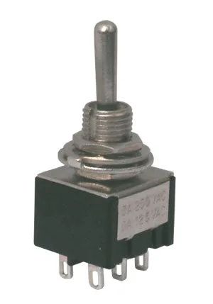 Prepínač páčkový    3pol./6pin (ON)-OFF-(ON)