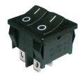 Prepínač kolískový     2x(2pol./2pin)  ON-OFF dvojitý čierny  O-I  12V