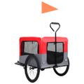 vidaXL Vozík pre domáce zvieratá na bicykel/beh 2-v-1, červeno sivý
