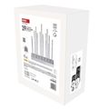 LED svietnik strieborný, 28,5 cm, 3x AA, vnútorný, teplá biela, časovač