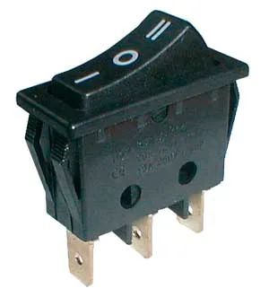 Prepínač kolískový    3pol./3pin  ON-OFF-ON 250V/15A čierny