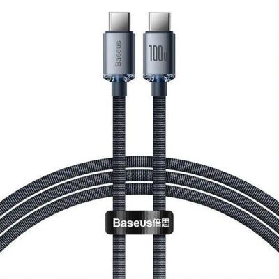 Kábel BASEUS Crystal Shine USB-C/USB-C 1,2m Black 100W
