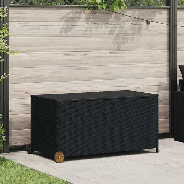 vidaXL Záhradný úložný box, čierny 120x65x61 cm, polyratan