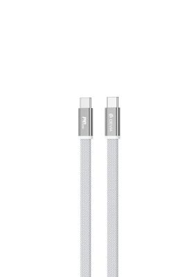 Devia Ultra3 usb-c PD 240W kovový tkaný plochý rýchlonabíjací kábel 1,5 m biela