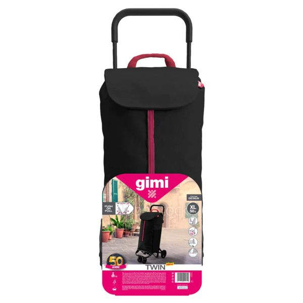 Vozík nákupný GIMI Twin Black 52l 169324