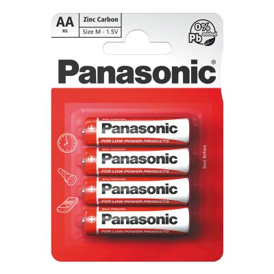 Batéria AA (R6) Zn-Cl PANASONIC Red 4ks / blister