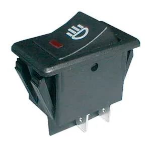 Prepínač kolískový ON-OFF 35 A/12 V DC pros. bod červený