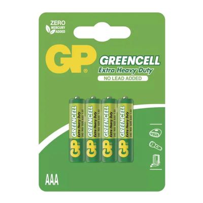 Batérie AAA (R03) Zn-Cl GP Greencell 4 ks / blister