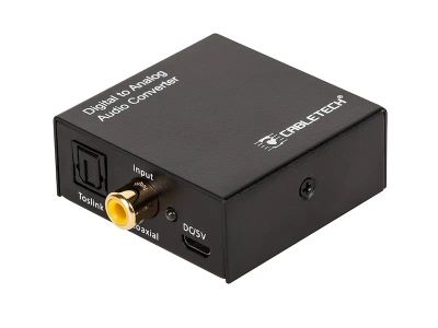 Prevodník CABLETECH ZLA0857-2 audio 1x S/PDIF-KOAX IN | 2x CINCH-JACK 3.5mm OUT stereo