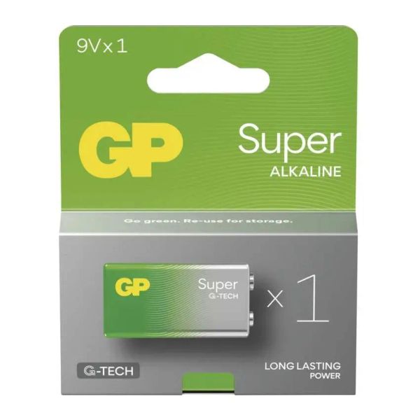 Batéria 6F22 (9V) alkalická GP Super 9V 1ks
