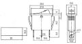 Prepínač kolískový 2pol./3pin ON-OFF 250V/15A prosv. bod R