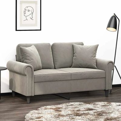 vidaXL Dekoratívne vankúše 2 ks bledosivé 40x40 cm zamat