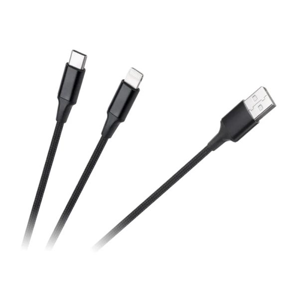 Kábel CABLETECH KPO3944 USB - USB-C/Lightning 1m Black