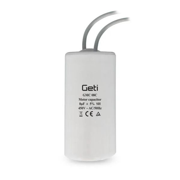 Kondenzátor rozbehový motorový 8uF 450V GETI GMC 08C