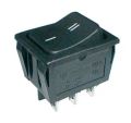 Prepínač kolískový 2-pol./6-pin ON-ON 250 V/15 A čierny