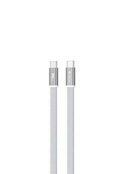 Devia Ultra3 usb-c PD 240W kovový tkaný plochý rýchlonabíjací kábel 1,5 m biela