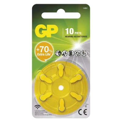 Batérie do načúvacích prístrojov GP ZA10 (PR70) 6 ks