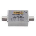 Anténny zosilňovač TEROZ 604X, nízkošumový, DAB, G23dB, F0,7dB, U>120dBµV, F-F
