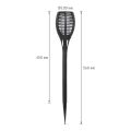 LED solárna lampa imitujúca plamene - čierna - plast - 450 x 100 mm